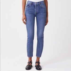 AGOLDE HIGH RISE STRAIGHT CROP JEANS